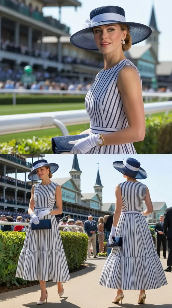 Striped Dress with Coordinating Accessories