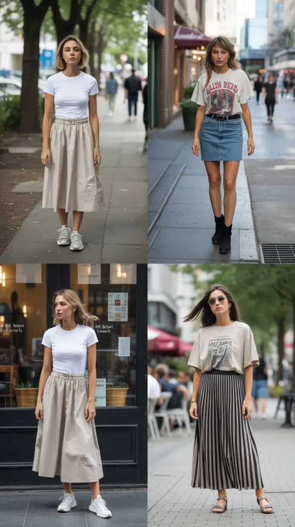  Casual T-Shirt with Skirt