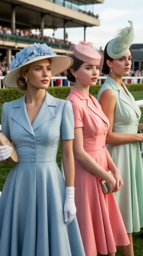 16. Vintage-Inspired Tea Length Dress with a Retro Hat
