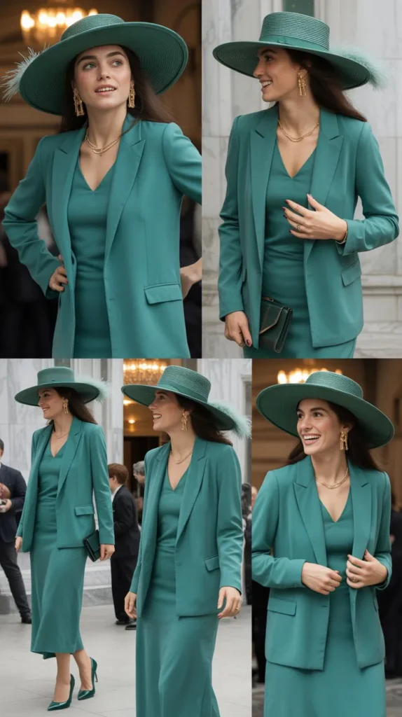 25. Coordinated Matching Set with Statement Hat and Jewelry