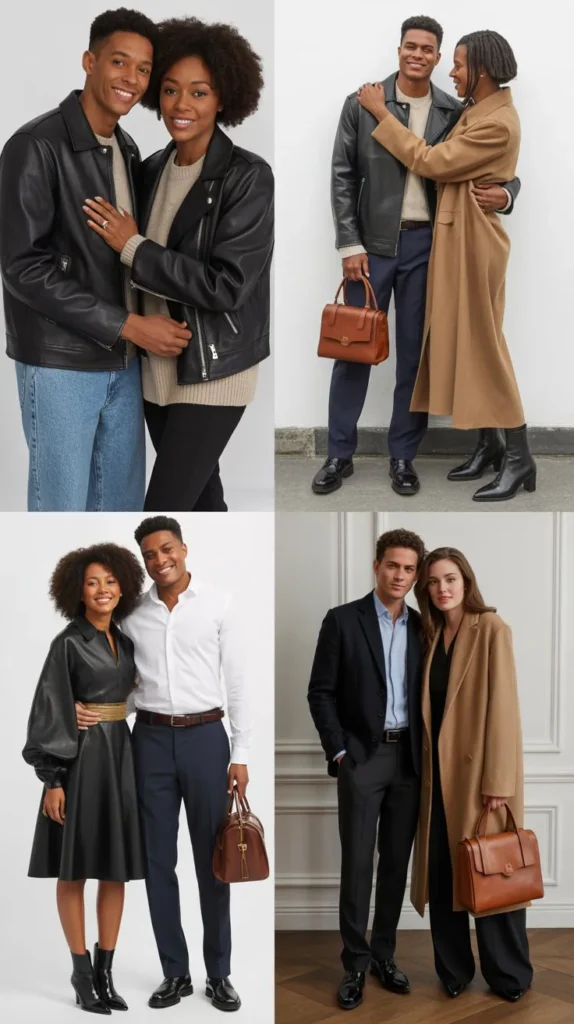 14. Leather and Luxe Combinations