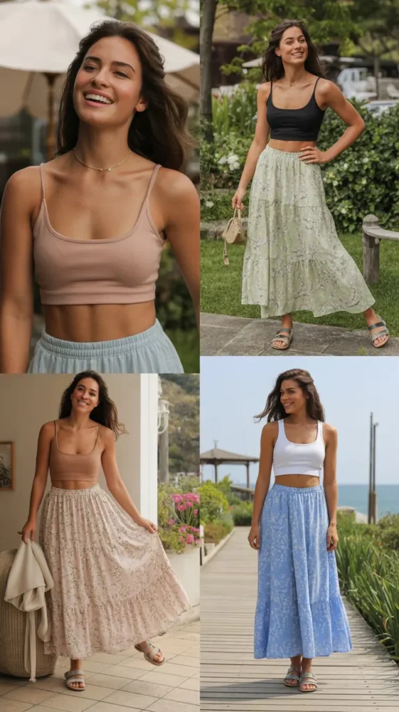 Maxi Skirt with Crop Top