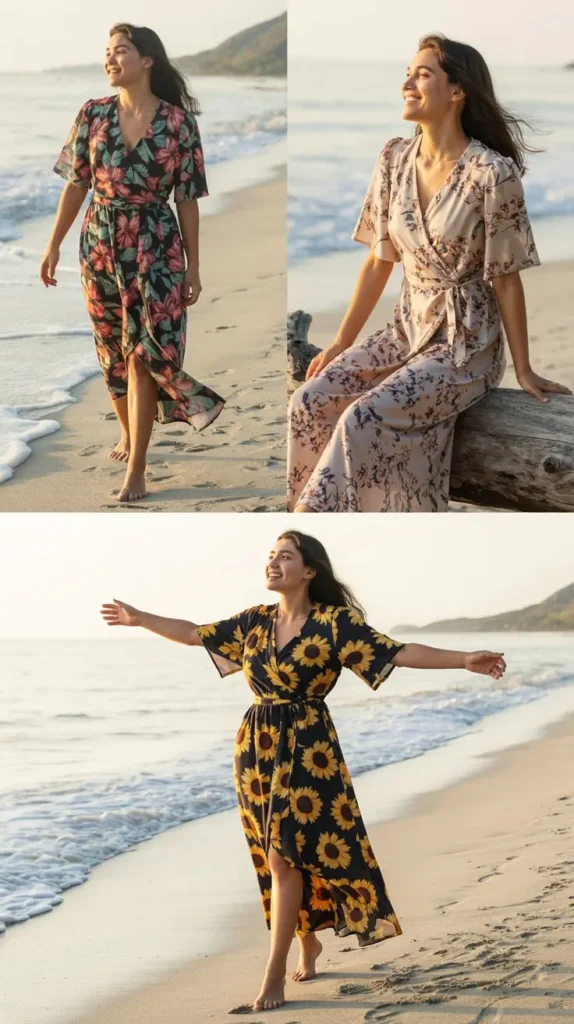  Floral Wrap Dress