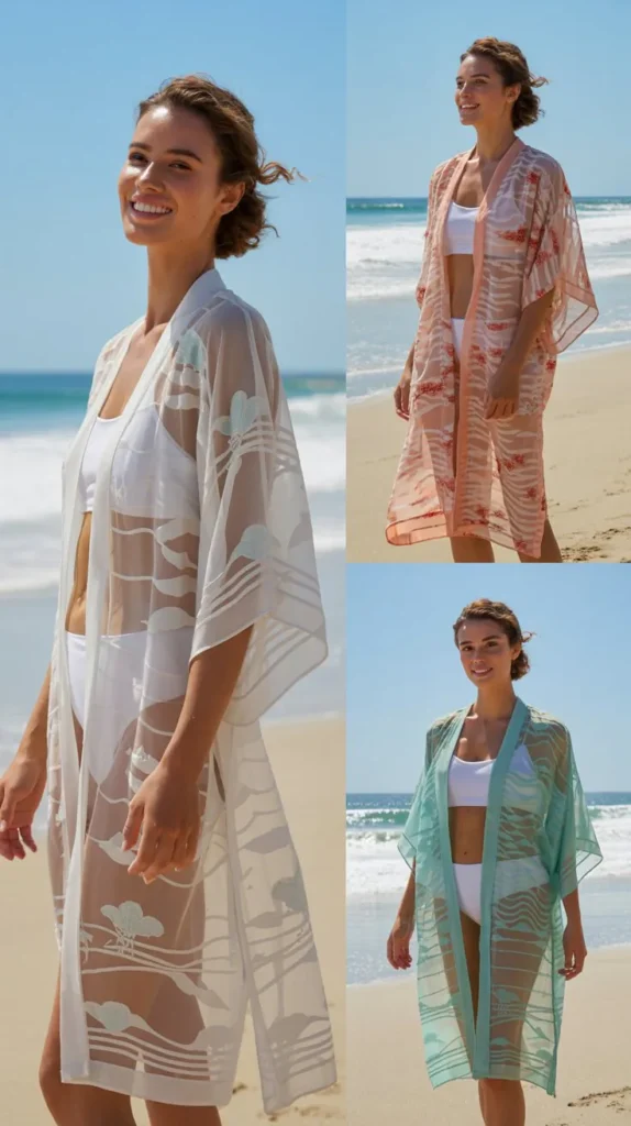  Sheer Kimono with Swimsuit