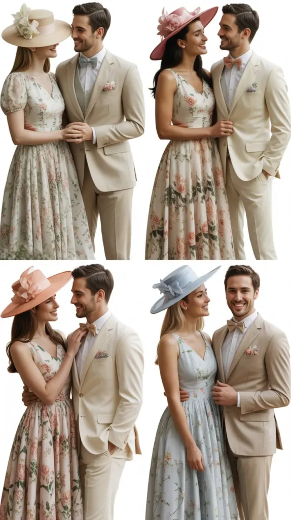4. Floral and Neutral Pairings