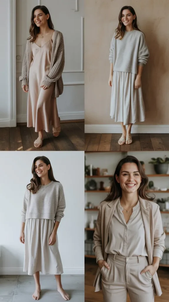Slip Dress with Cardigan