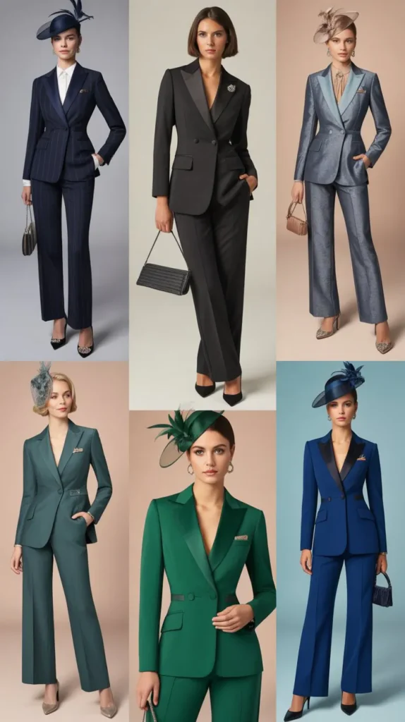 6. Tailored Trouser Suit with Fascinator