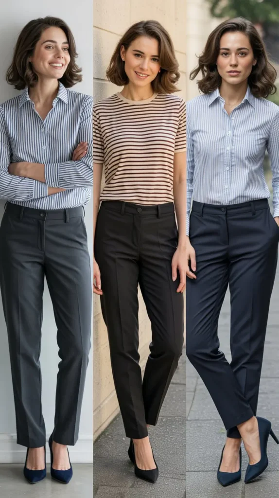  Striped Shirt with Tailored Pants