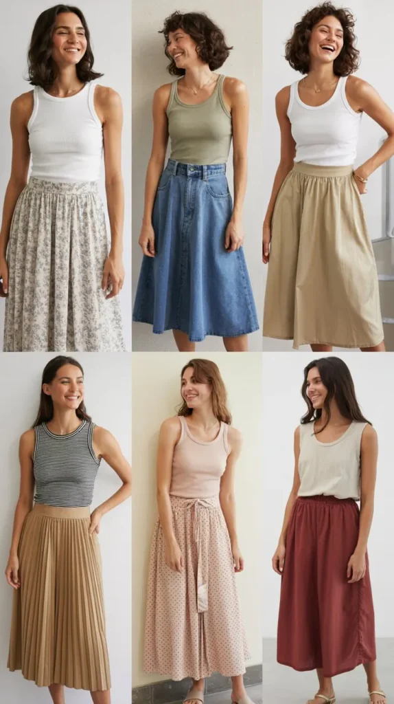 Tank Top with Midi Skirt