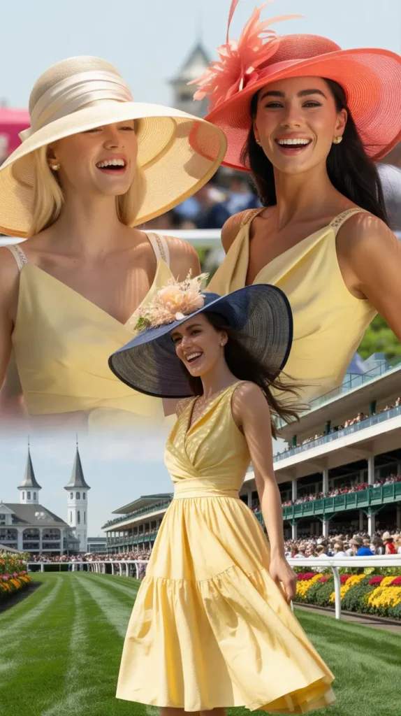 8. Yellow Sundress with a Bold Oversized Hat