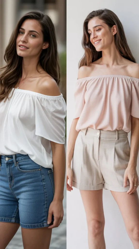 Off-Shoulder Top with Shorts