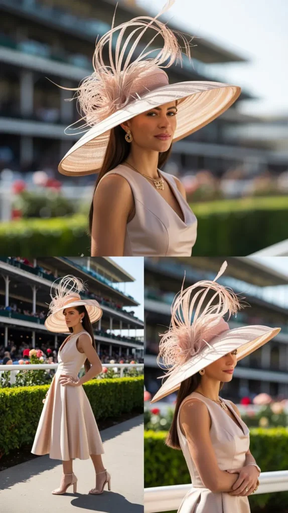 Dramatic Wide-Brimmed Hat with Simple Dress