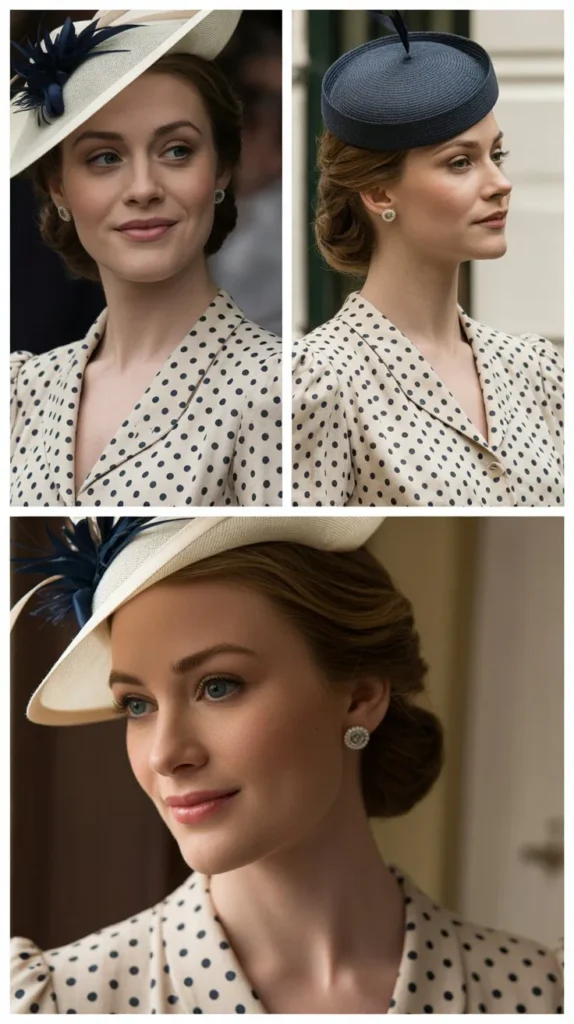 22. Polka Dot Pattern with Coordinating Fascinator