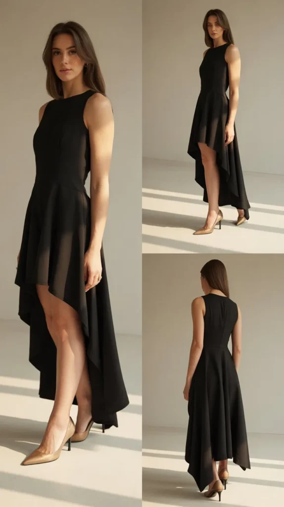 20. Asymmetrical Hemline with Balanced Accessories