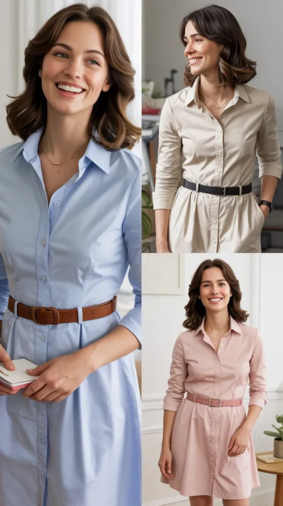 Button-Down Dress with Belt