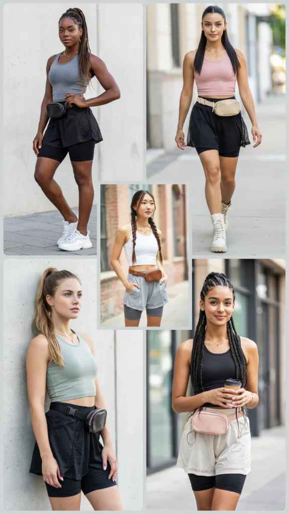 Mesh Skirt Layer with Biker Shorts