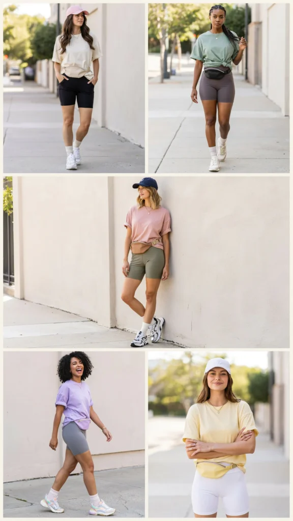 Oversized T-Shirt with Biker Shorts