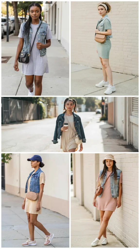 Family-Friendly T-Shirt Dress with Sneakers