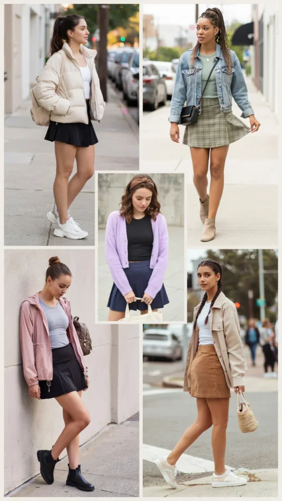 Skater Skirt with a Light Jacket
