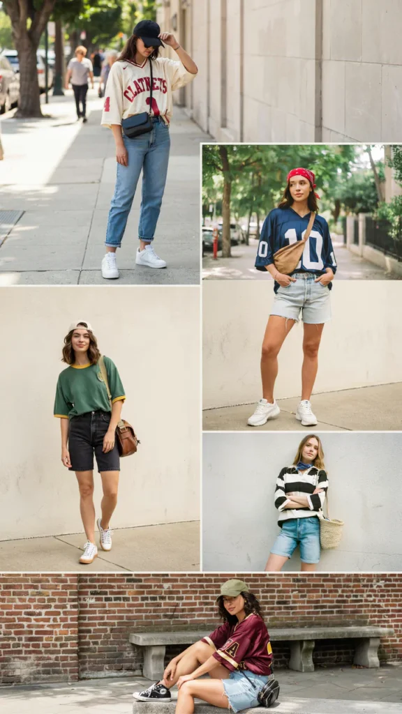 Oversized Jersey with Denim Shorts