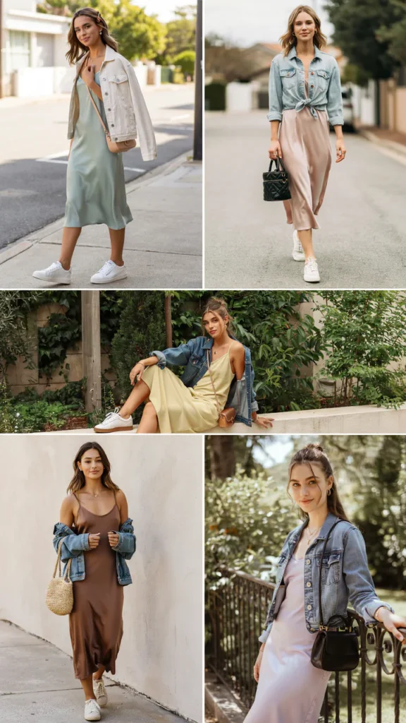 Casual Slip Dress with Sneakers