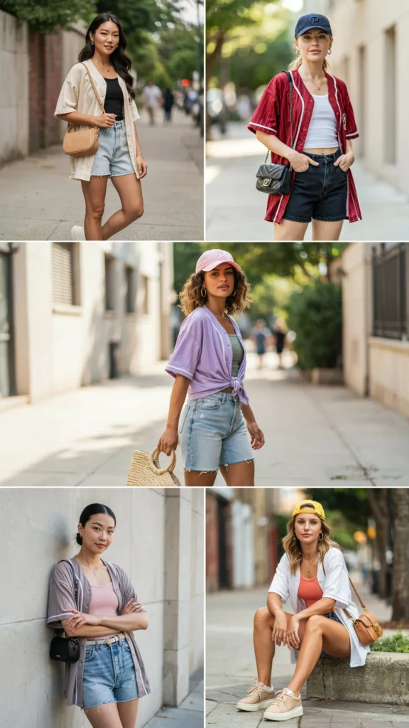 Date-Night Baseball Outfit with Shorts