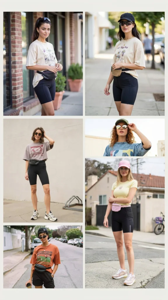 Graphic Tee with Biker Shorts