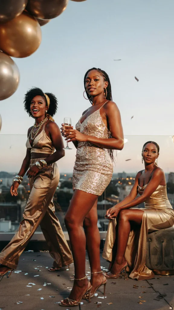 21 Glamorous Gold Freaknik Looks for Black Women