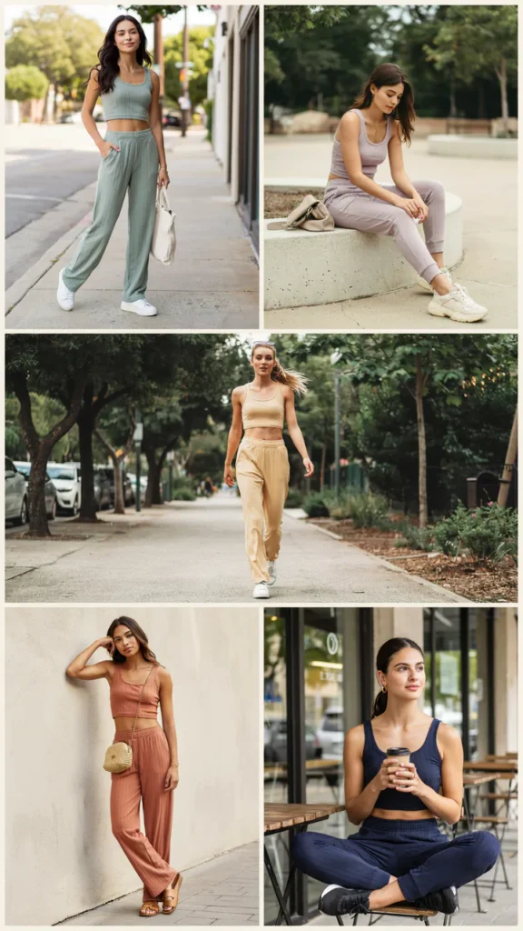 Matching Tracksuit Set with Crop Top