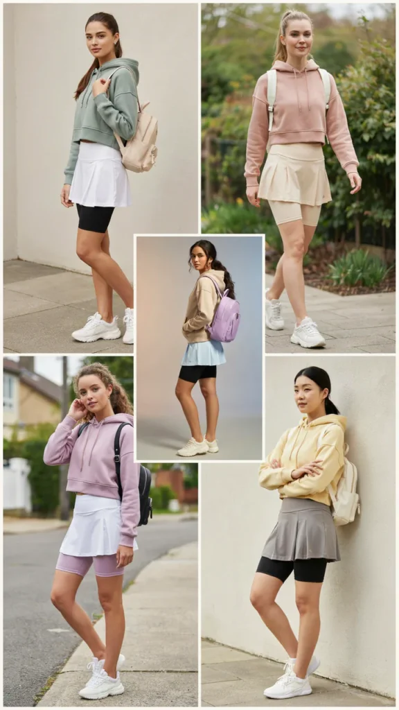 Cropped Hoodie with Tennis Skirt