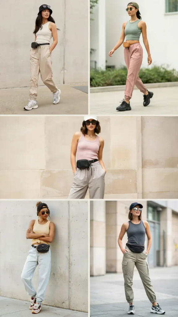 Tank Top with Lightweight Parachute Pants