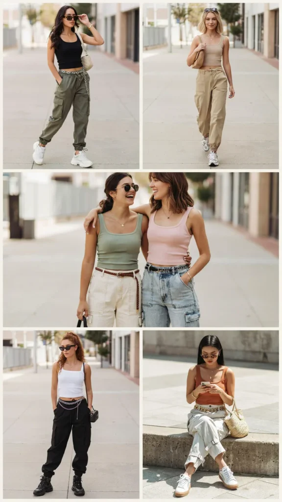 Tube Top with Cargo Pants