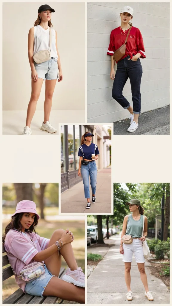 Jersey Top with Denim Shorts