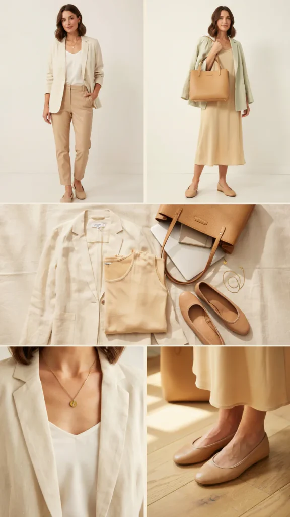 Linen Blazer with Casual Dress