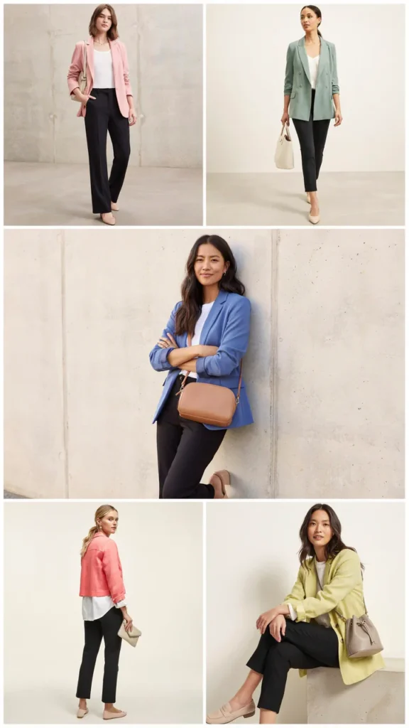 Black Pants with a Colorful Blazer