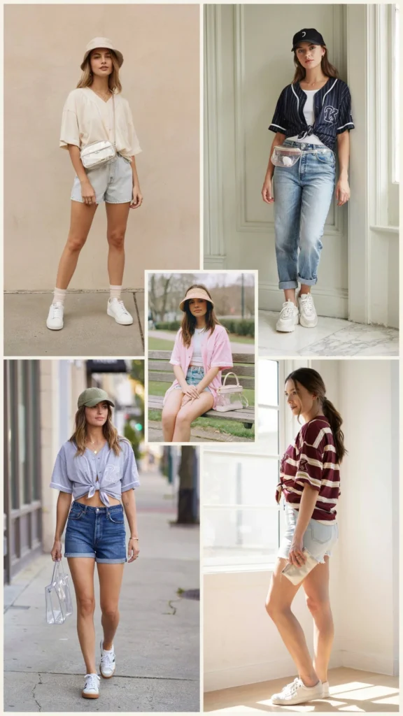 Baseball Jersey with Denim Shorts