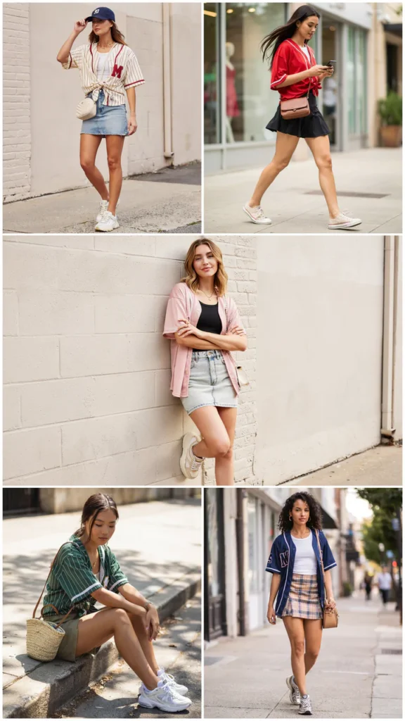 Baseball Jersey with Mini Skirt