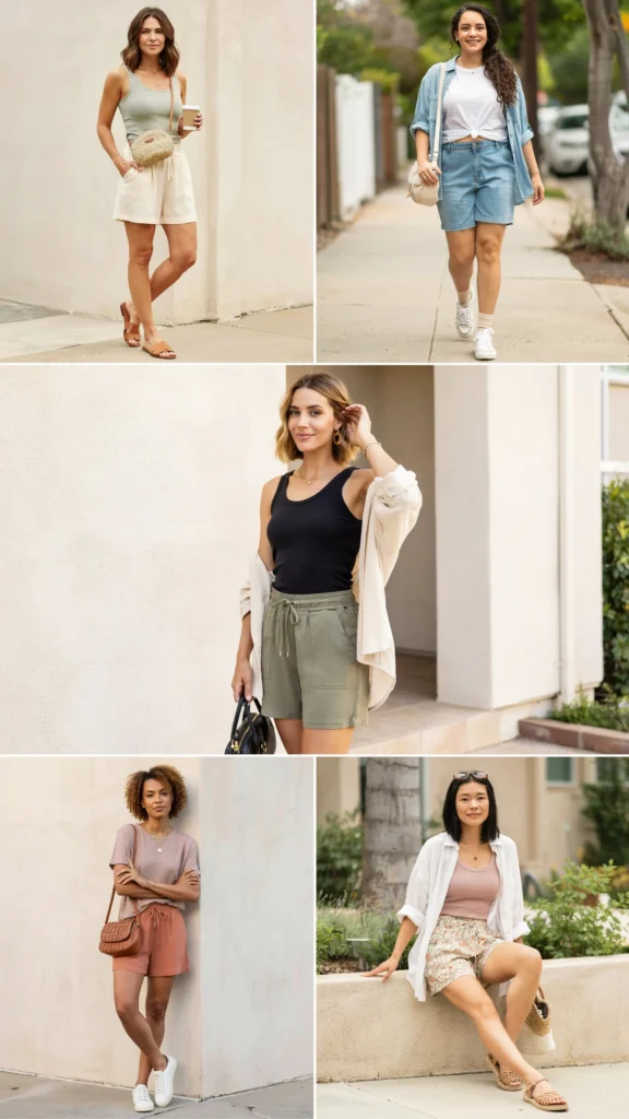 Plus-Size Friendly Flowy Shorts Outfit