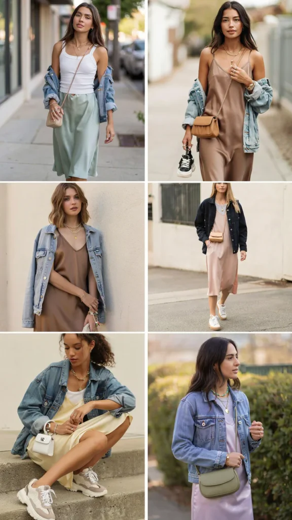 Slip Dress with Chunky Sneakers