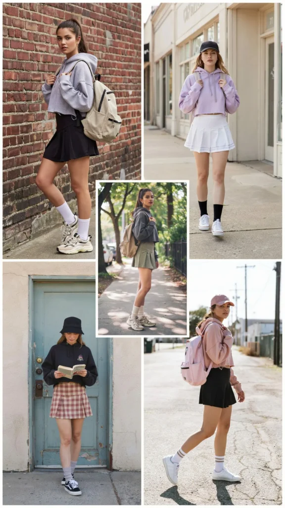 Cropped Hoodie with Tennis Skirt