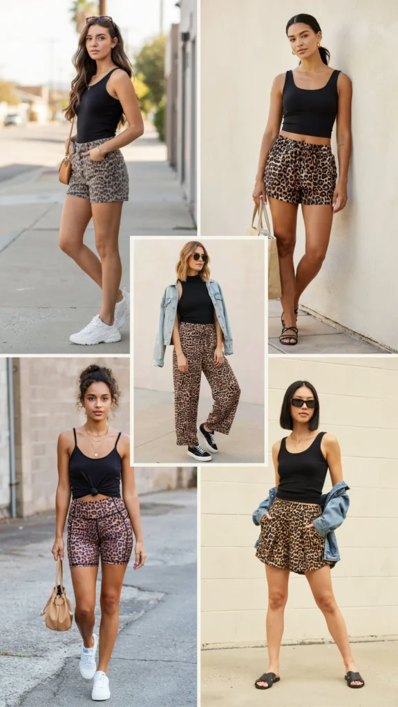  Black Tank with Leopard Shorts
