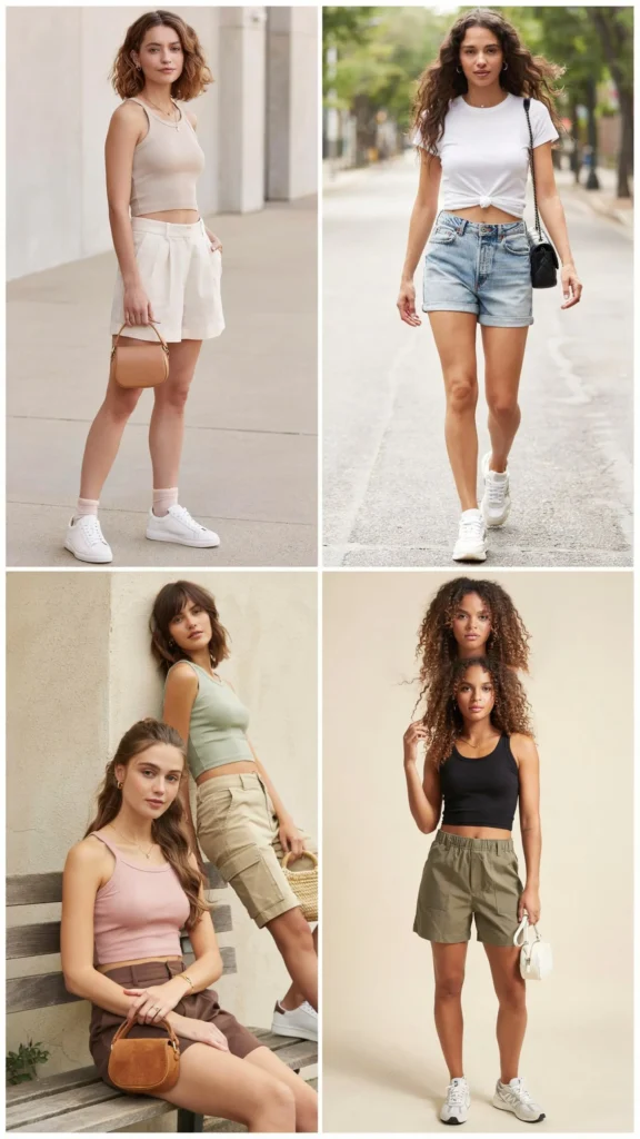 Crop Top with High-Waist Shorts