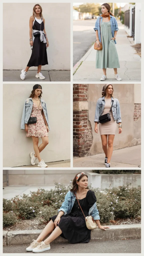 Light Denim Jacket with Summer Dress