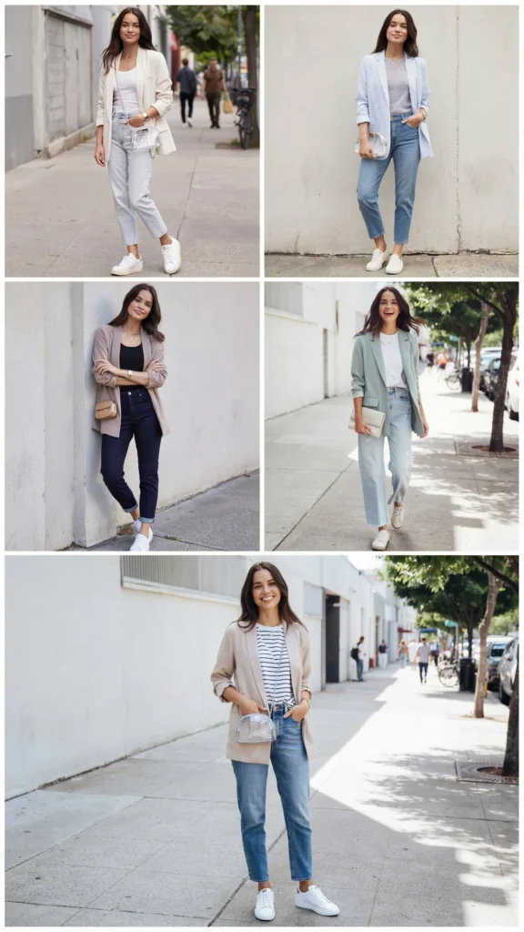28. Casual Blazer with Jeans and Sneakers