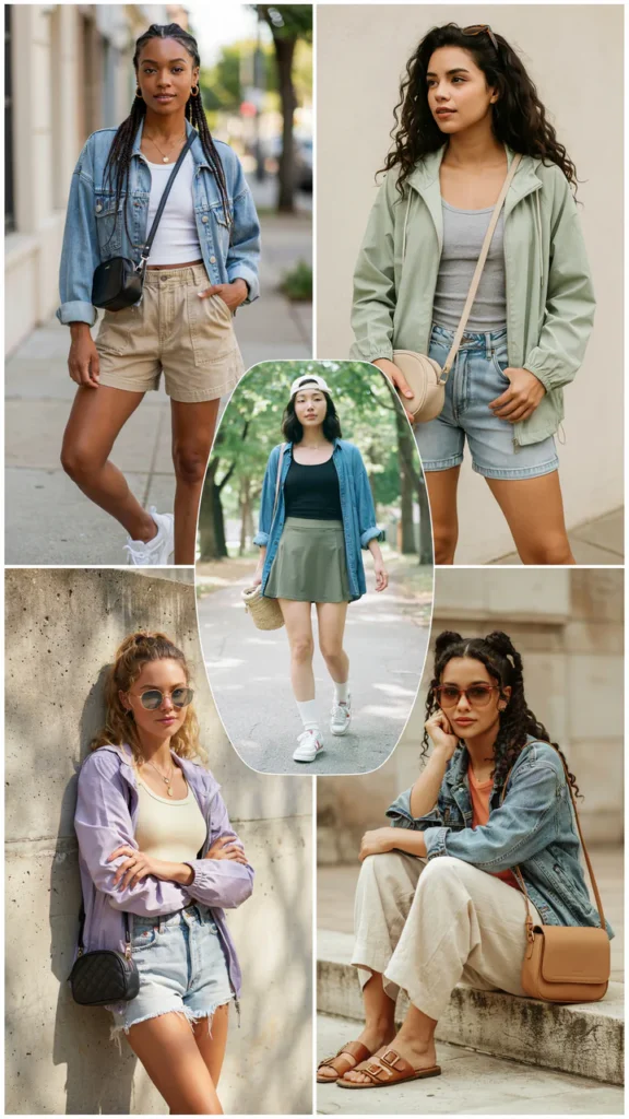 Light Jacket with Tank and Shorts