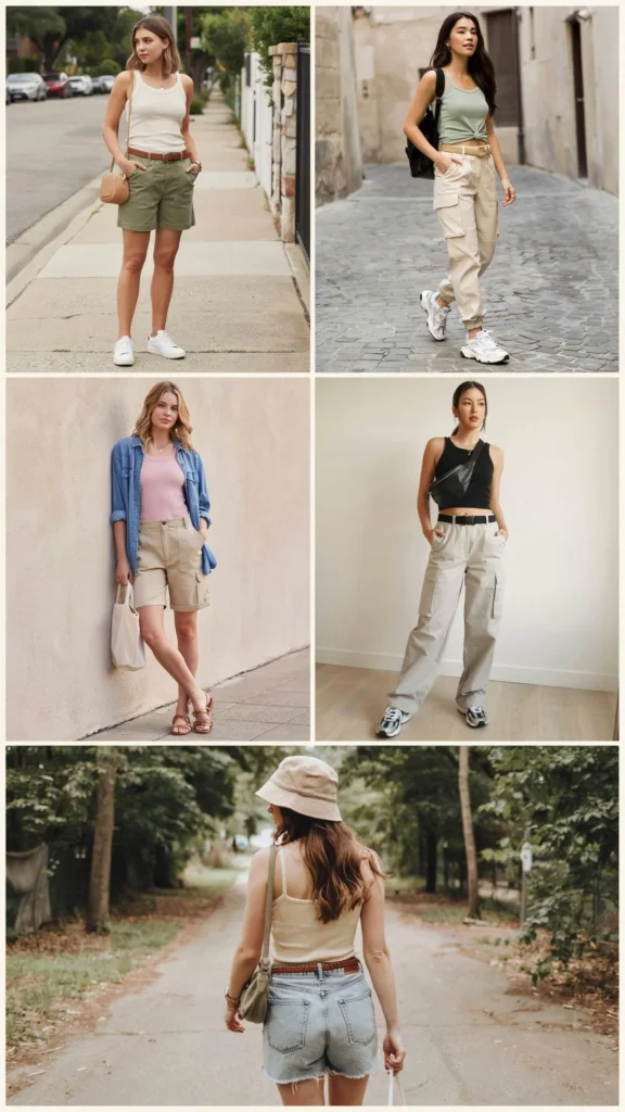 Ribbed Tank with Cargo Shorts
