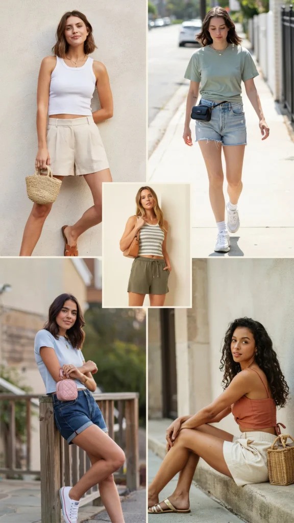 Crop Top with High-Waist Shorts