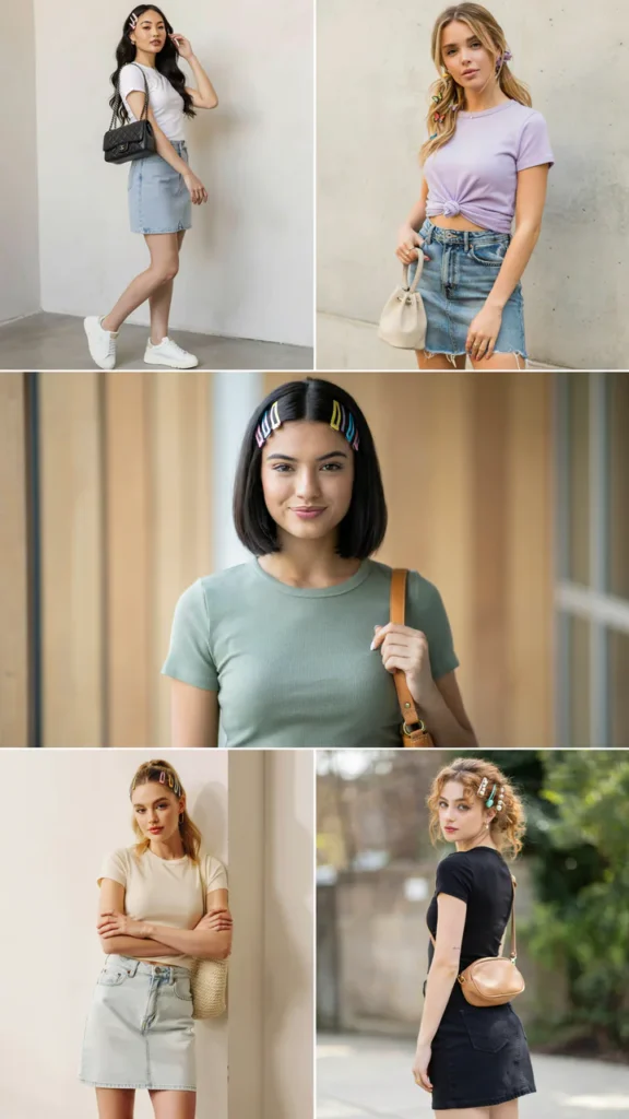 Denim Skirt with Baby Tee