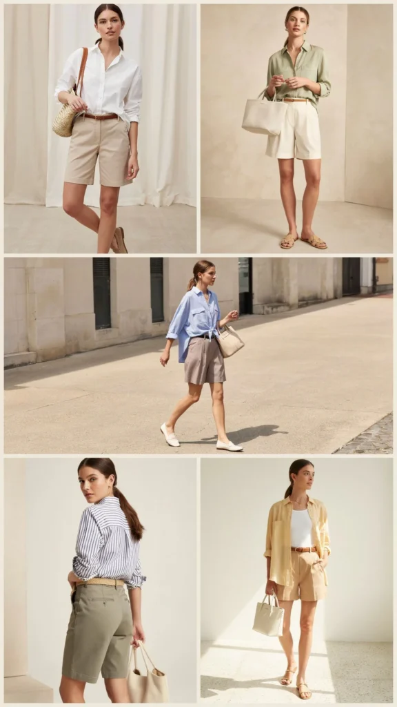 Button-Up Shirt with Bermuda Shorts