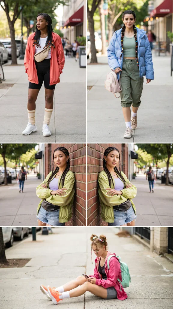 Colorful Windbreaker with Shorts